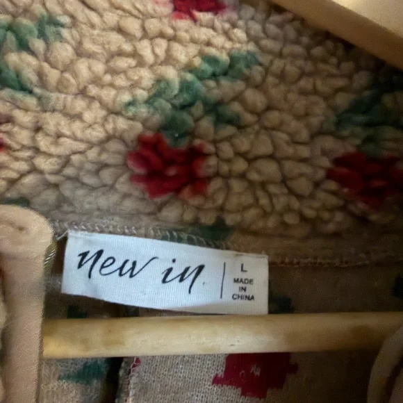 Floral Teddy Jacket - Brown and Red - Picture 4 of 5